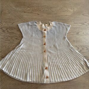 Moth Cream and Gray Knit Cardigan